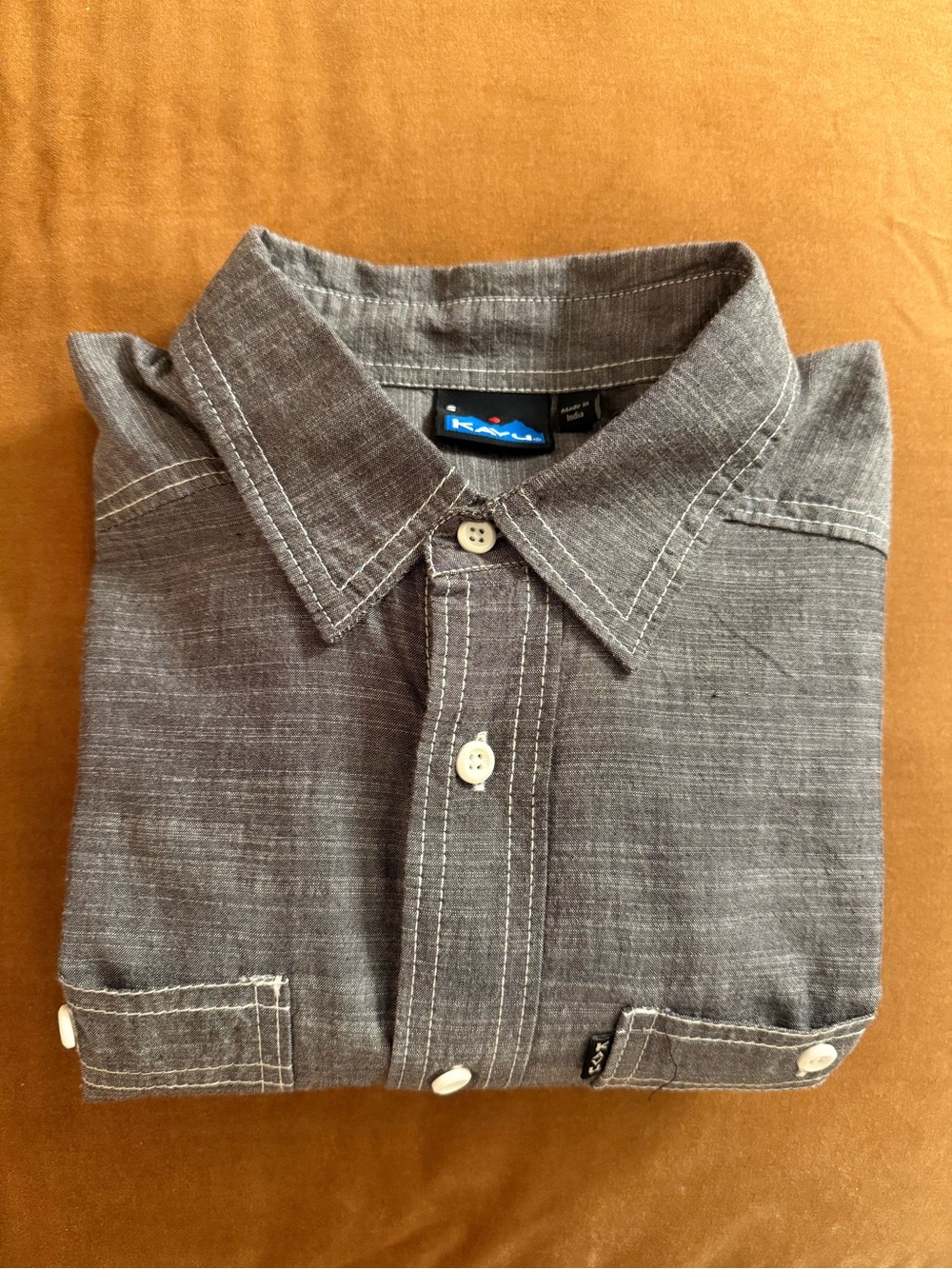 KAVU Men's Grey Button-Down Shirt